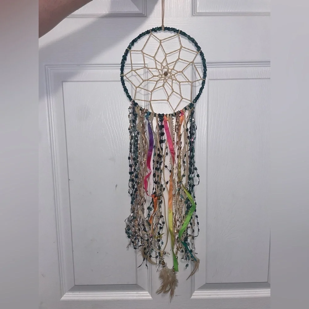 Boho Dreamcatcher Multicolored Ribbons Wall Decor Macrame Art